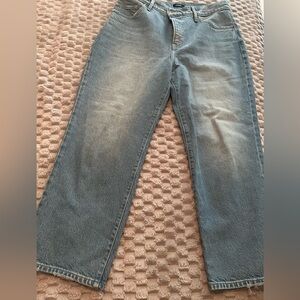 Express Classic Blue Denim  Women's Jeans High Rise Straight Ankle Sz 10 Short